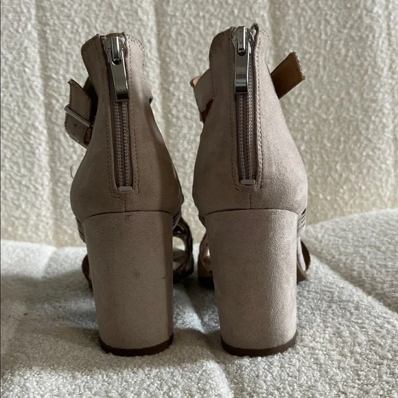 Franco Sarto taupe Cutout Block Heels - Picture 4 of 8